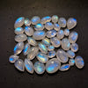 40Pcs Natural Rainbow Moonstone Cabochons | 7-16mm | Shape: Mix - The LabradoriteKing