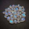 38Pcs Natural Rainbow Moonstone Cabochons | 7-18mm | Shape: Mix - The LabradoriteKing