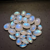27Pcs Natural Rainbow Moonstone Cabochons | 9-16mm | Shape: Mix - The LabradoriteKing