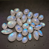 28Pcs Natural Rainbow Moonstone Cabochons | 8-18mm | Shape: Mix - The LabradoriteKing
