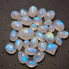 29Pcs Natural Rainbow Moonstone Cabochons | 8-18mm | Shape: Mix - The LabradoriteKing