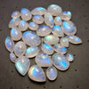 31Pcs Natural Rainbow Moonstone Cabochons | 7-18mm | Shape: Mix - The LabradoriteKing