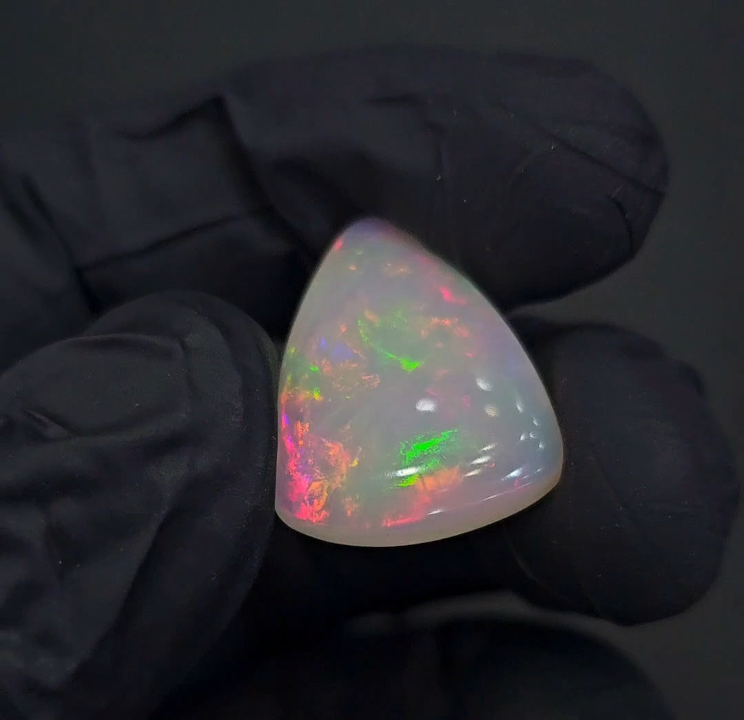 Natural Ethiopian Opal Cabochon Multi Fire | Triangle| Size: 24x17mm | 8.4Cts - The LabradoriteKing