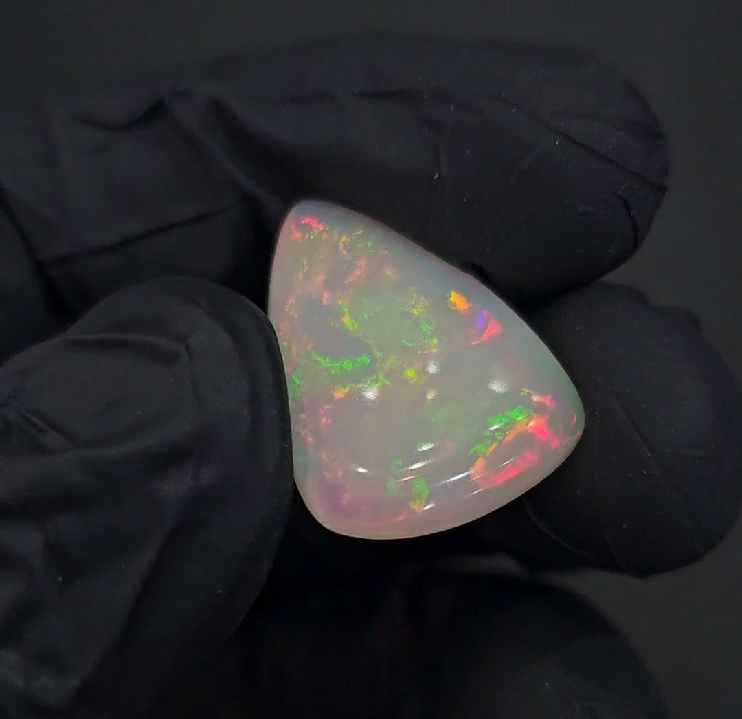 Natural Ethiopian Opal Cabochon Multi Fire | Triangle| Size: 24x17mm | 8.4Cts - The LabradoriteKing