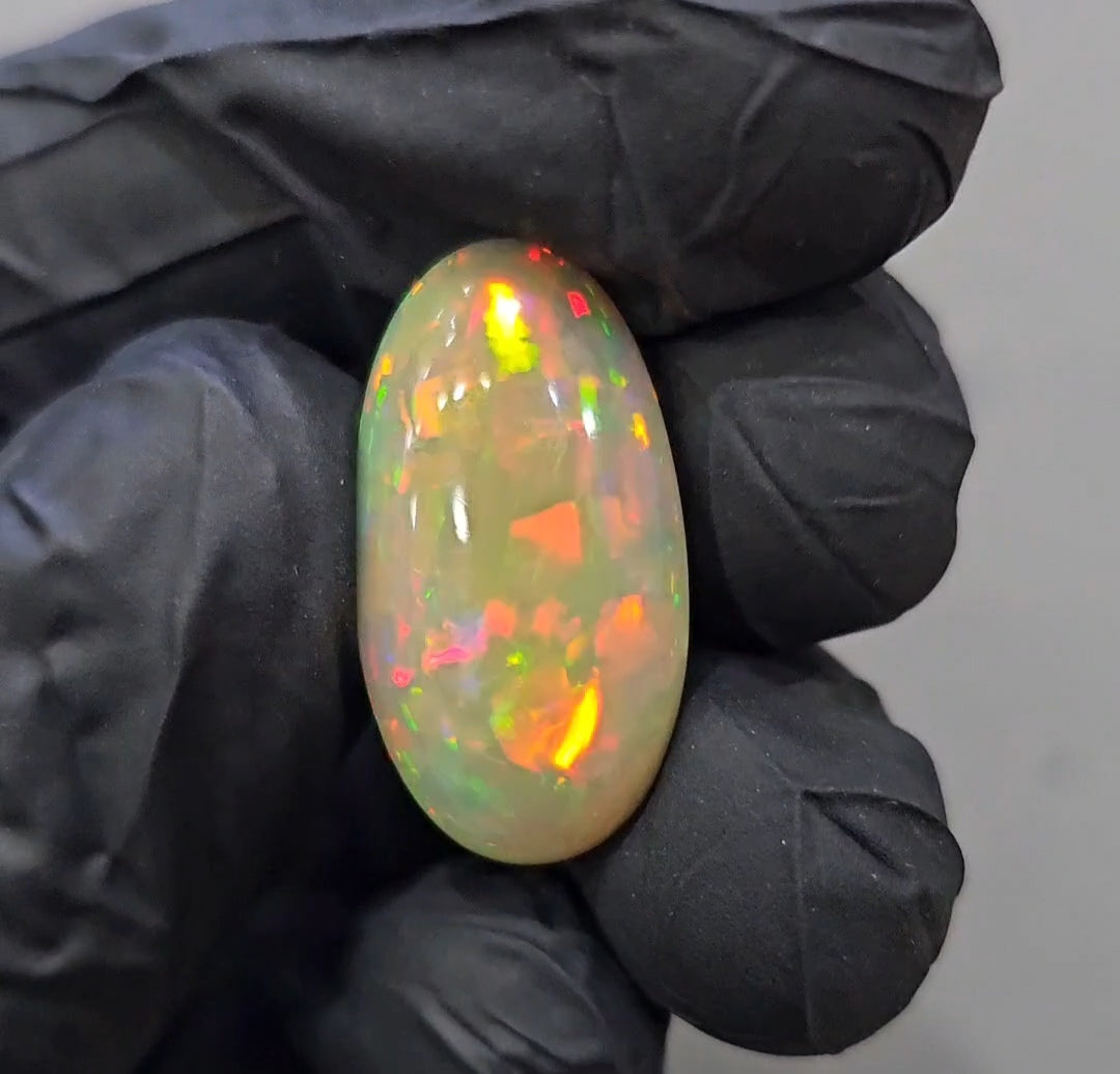 Natural Ethiopian Opal Cabochon Multi Fire | Oval| Size: 24x13mm | 9.2Cts - The LabradoriteKing