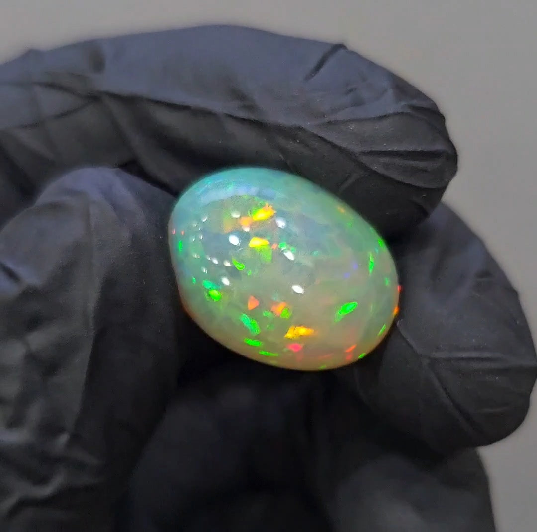 Natural Ethiopian Opal Cabochon Multi Fire | Oval| Size: 20x16mm | 14Cts - The LabradoriteKing
