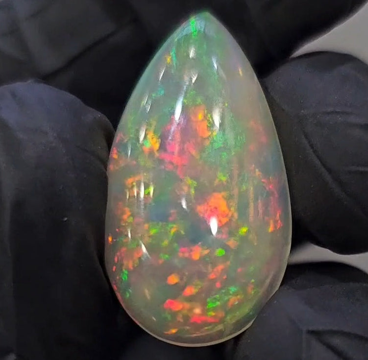 Natural Ethiopian Opal Cabochon Multi Fire | Pear| Size: 28x15mm | 15.2Cts - The LabradoriteKing