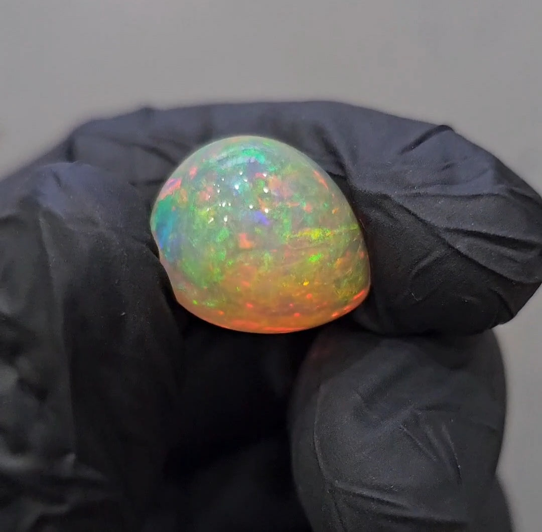 Natural Ethiopian Opal Cabochon Multi Fire | Teardrop| Size: 18x15mm | 13.8Cts - The LabradoriteKing