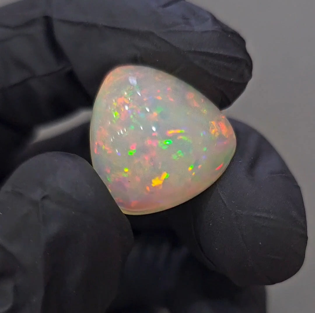 Natural Ethiopian Opal Cabochon Multi Fire | Trillion| Size: 18mm | 14.4Cts - The LabradoriteKing