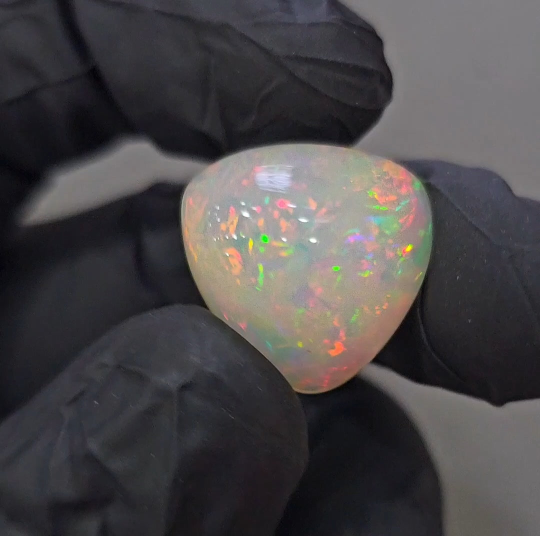 Natural Ethiopian Opal Cabochon Multi Fire | Trillion| Size: 18mm | 14.4Cts - The LabradoriteKing
