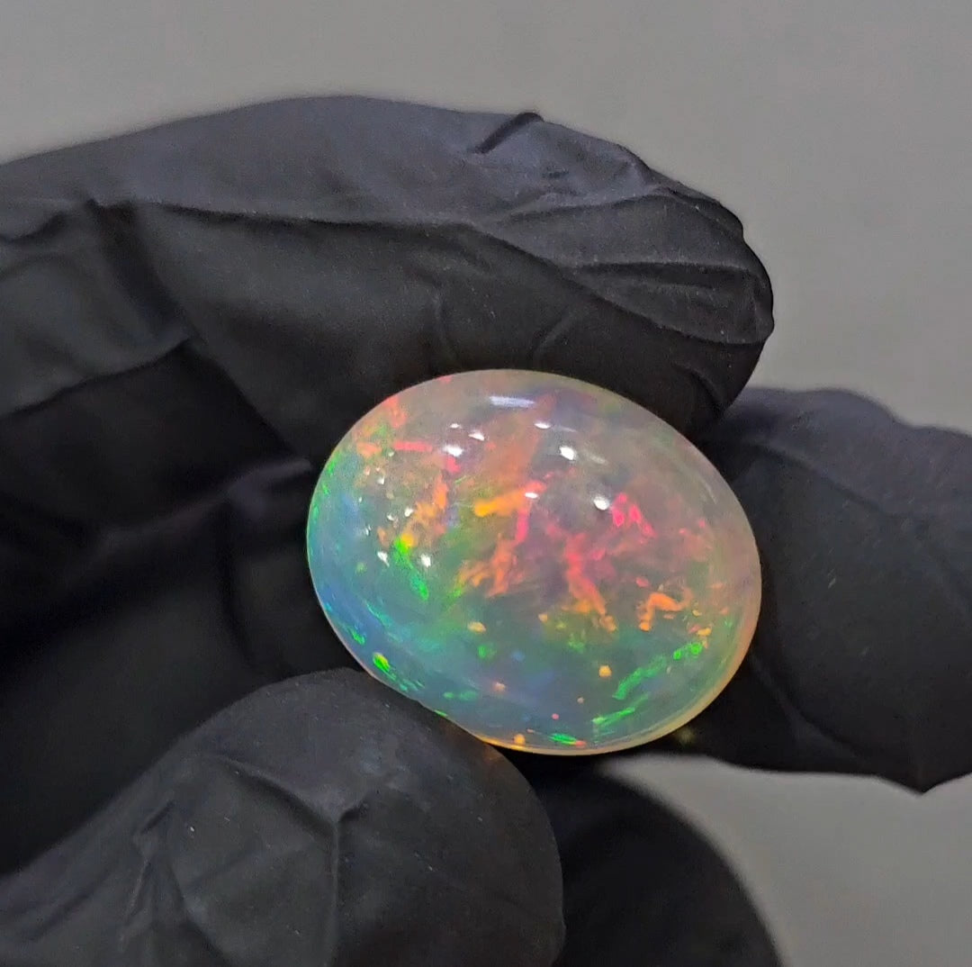Natural Ethiopian Opal Cabochon Multi Fire | Oval| Size: 19x15mm | 15.8Cts - The LabradoriteKing