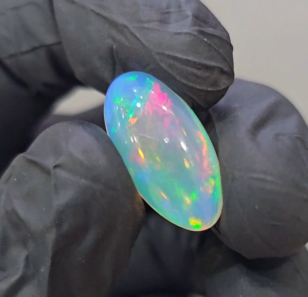 Natural Ethiopian Opal Cabochon Multi Fire | Oval| Size: 22x11mm | 7.3Cts - The LabradoriteKing