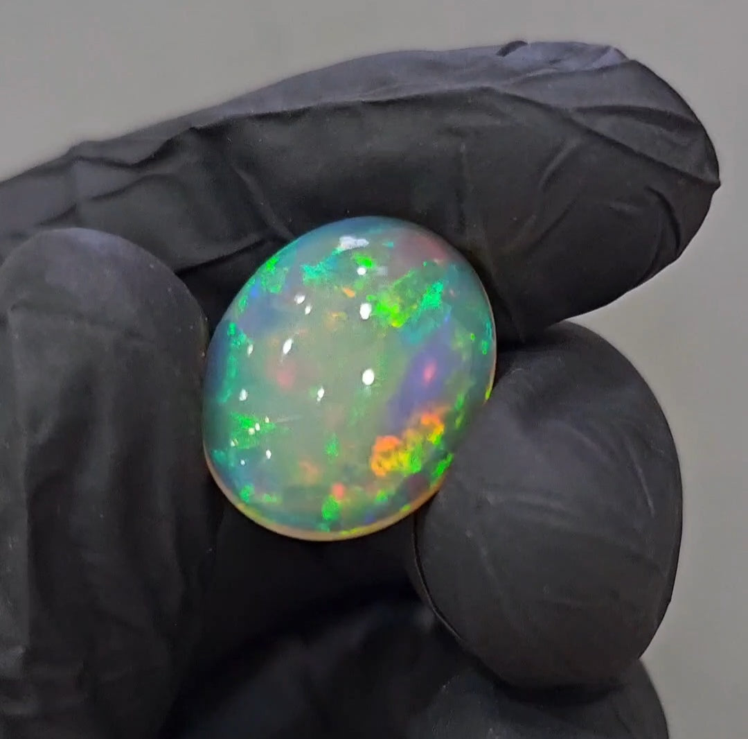 Natural Ethiopian Opal Cabochon Multi Fire | Oval| Size: 20x16mm | 9Cts - The LabradoriteKing