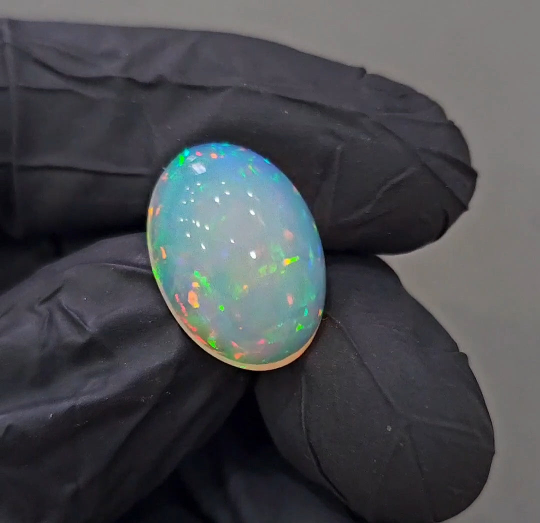Natural Ethiopian Opal Cabochon Multi Fire | Oval| Size: 19x13mm | 9Cts - The LabradoriteKing