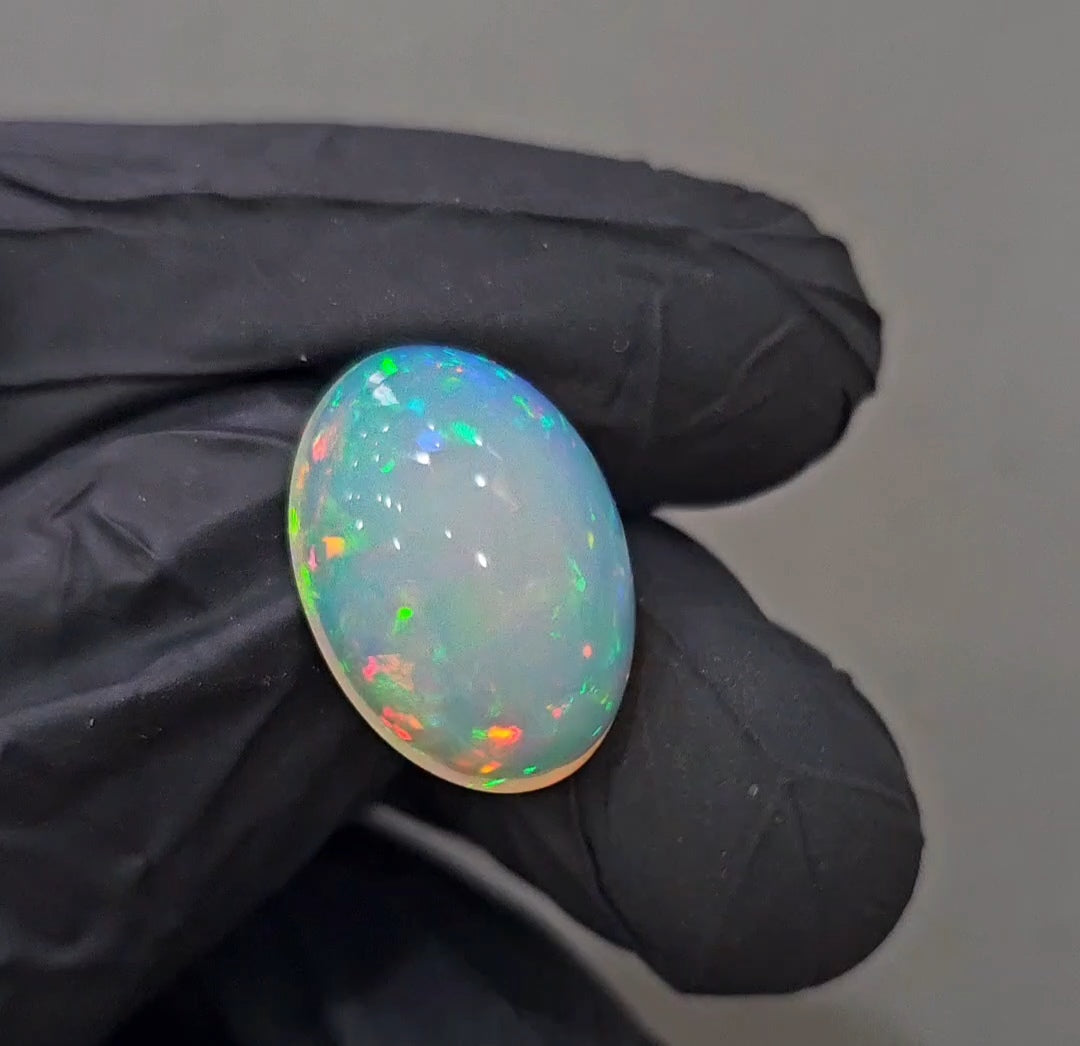 Natural Ethiopian Opal Cabochon Multi Fire | Oval| Size: 19x13mm | 9Cts - The LabradoriteKing