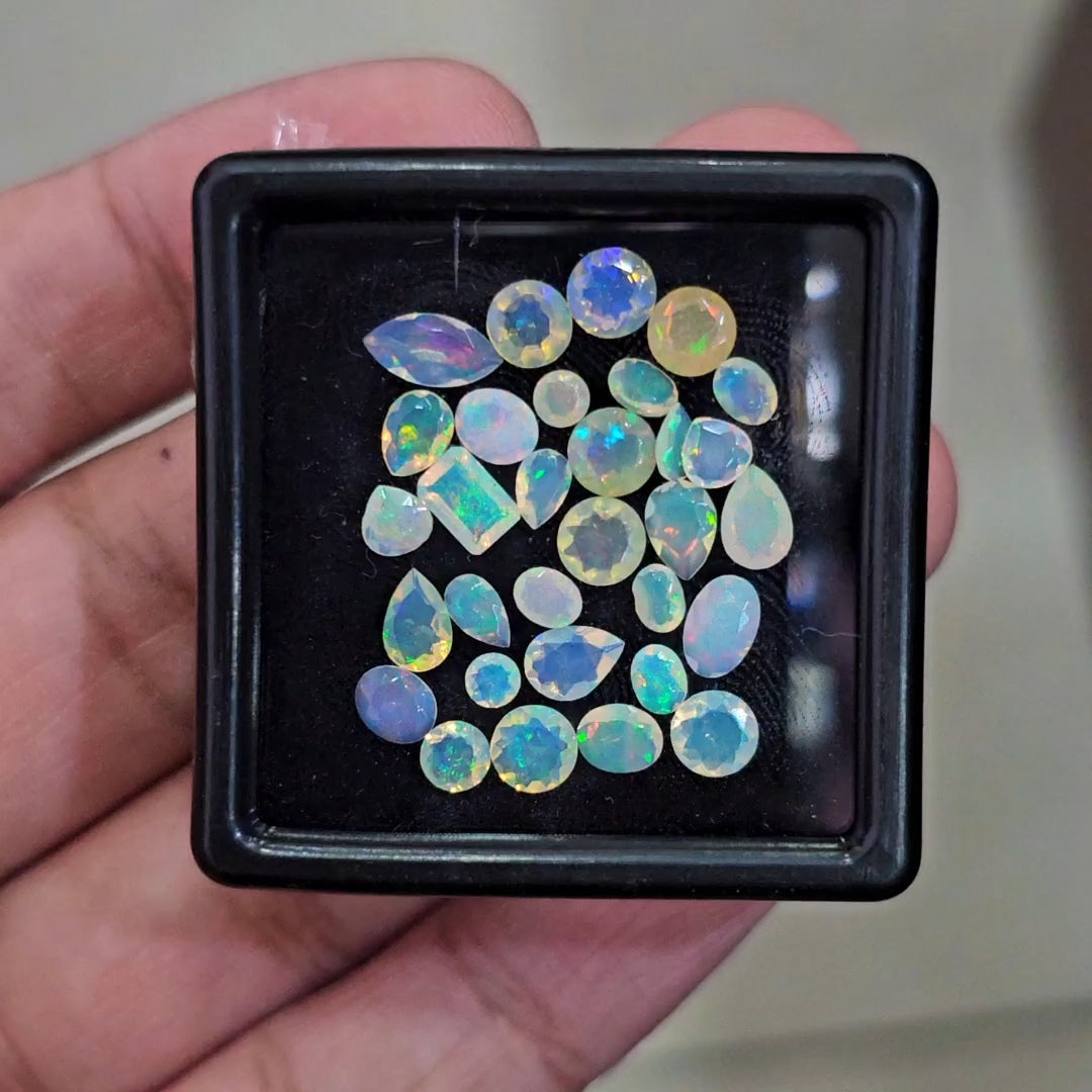 31 Pcs Natural Ethiopian Opal Faceted | Mix| 8-3mm | 9.5Cts - The LabradoriteKing