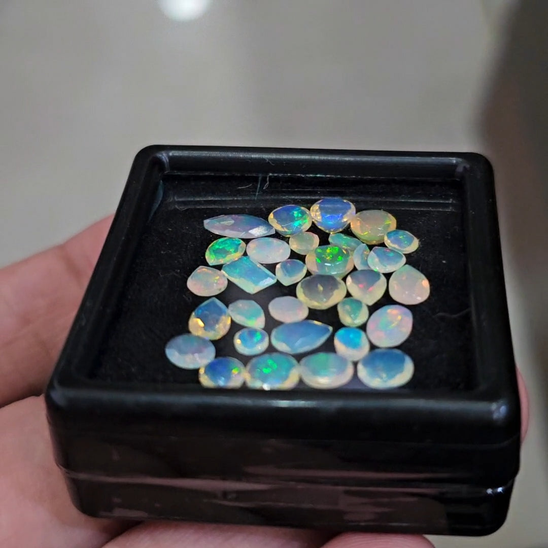 31 Pcs Natural Ethiopian Opal Faceted | Mix| 8-3mm | 9.5Cts - The LabradoriteKing