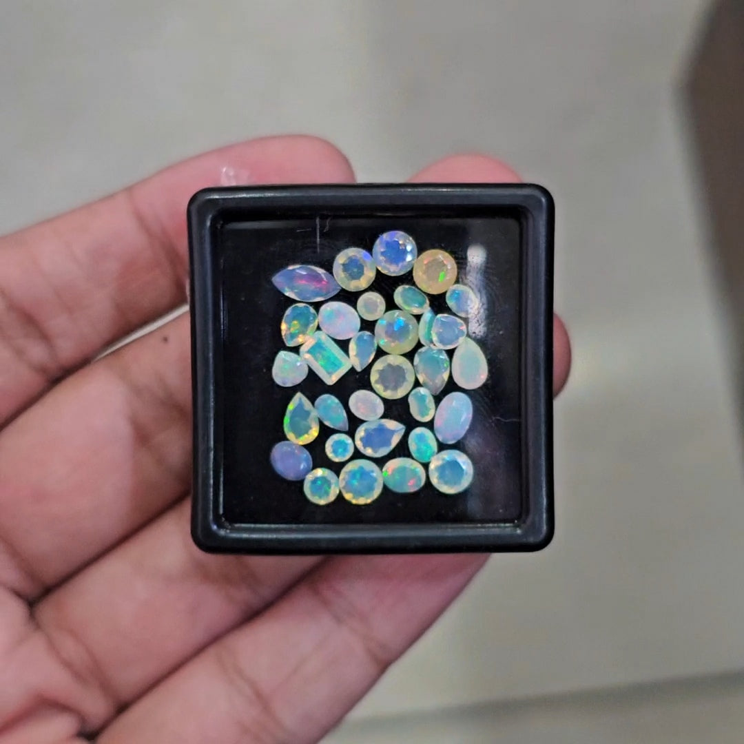 31 Pcs Natural Ethiopian Opal Faceted | Mix| 8-3mm | 9.5Cts - The LabradoriteKing