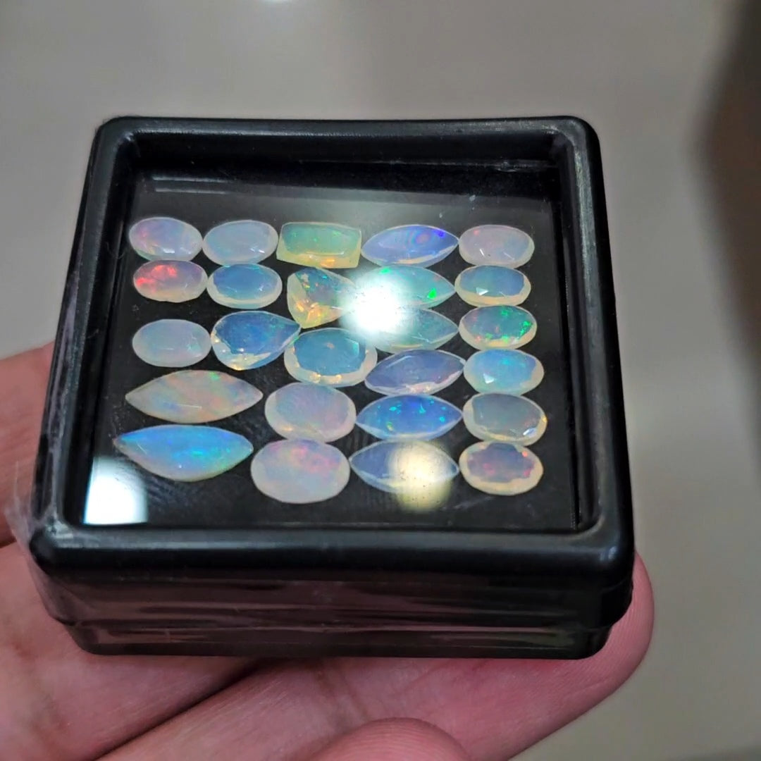25 Pcs Natural Ethiopian Opal Faceted | Mix | 5-10mm | 8Cts - The LabradoriteKing