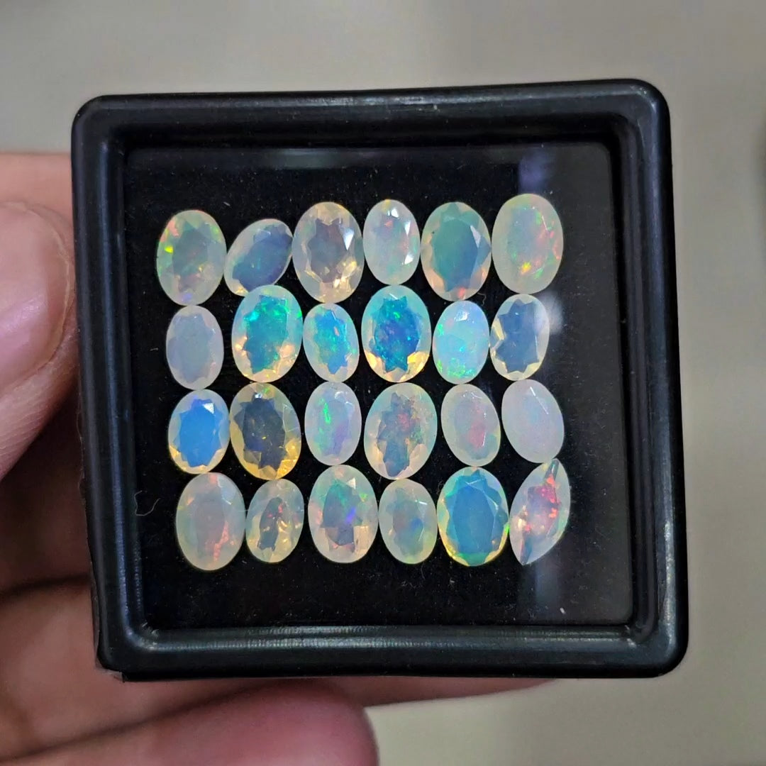 24 Pcs Natural Ethiopian Opal Faceted | Marquise & Oval | 6-7mm | 9.3Cts - The LabradoriteKing