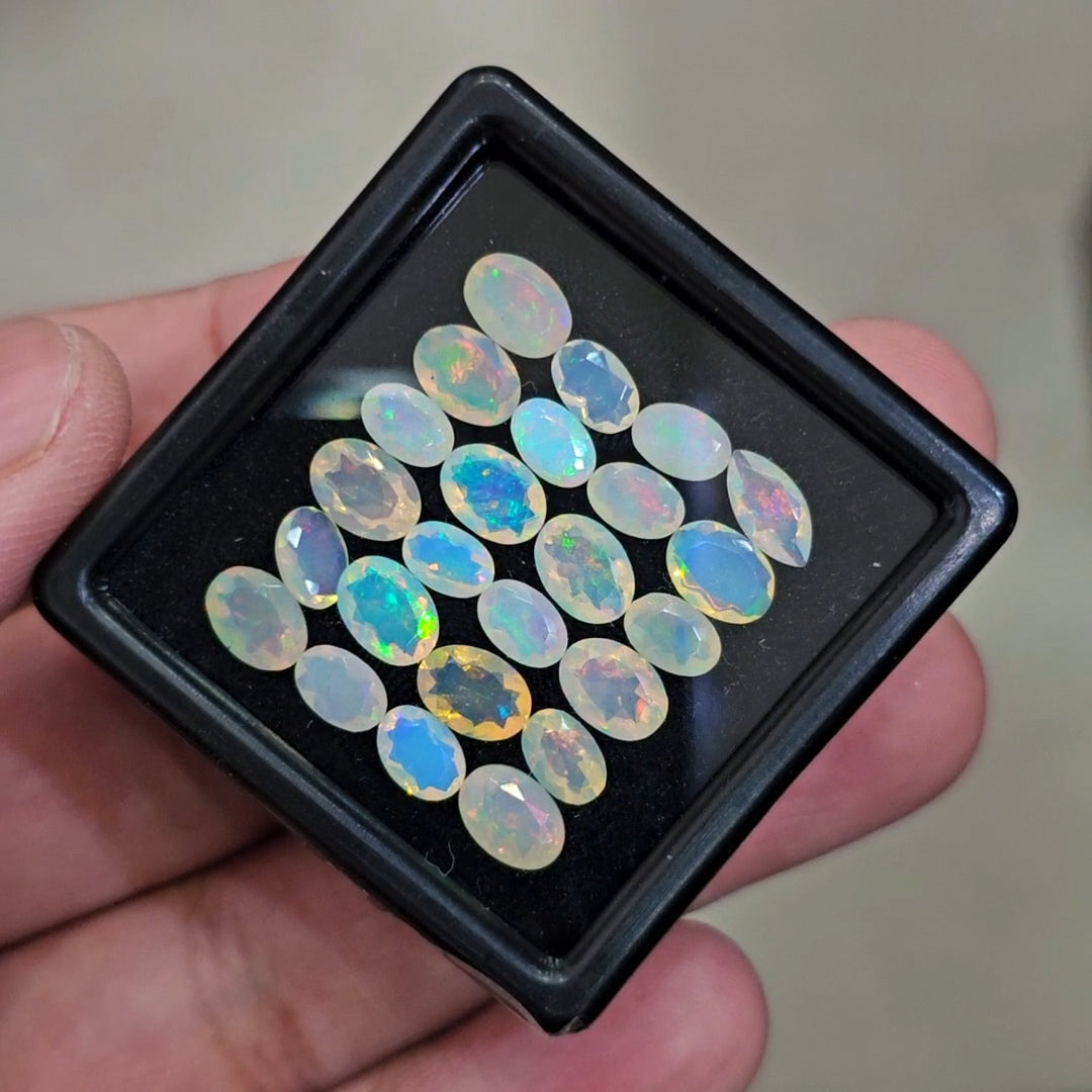 24 Pcs Natural Ethiopian Opal Faceted | Marquise & Oval | 6-7mm | 9.3Cts - The LabradoriteKing