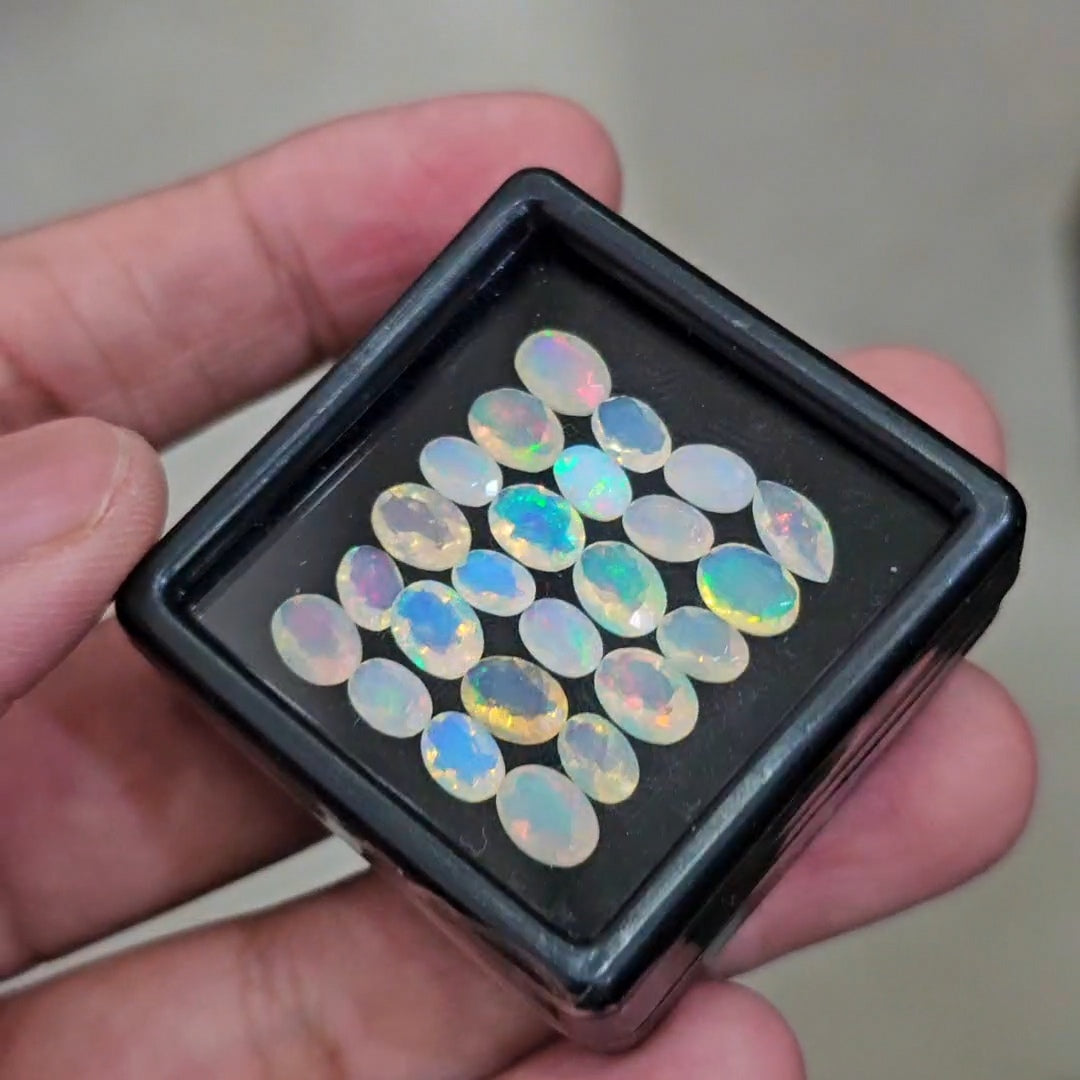 24 Pcs Natural Ethiopian Opal Faceted | Marquise & Oval | 6-7mm | 9.3Cts - The LabradoriteKing