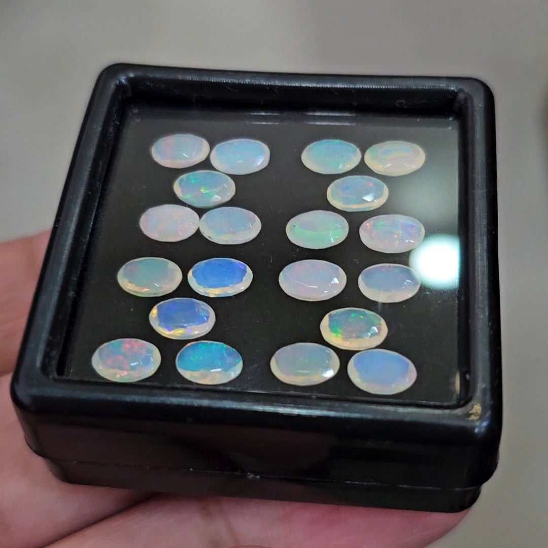 20 Pcs Natural Ethiopian Opal Faceted | Oval | 6x4mm | 5.2Cts - The LabradoriteKing