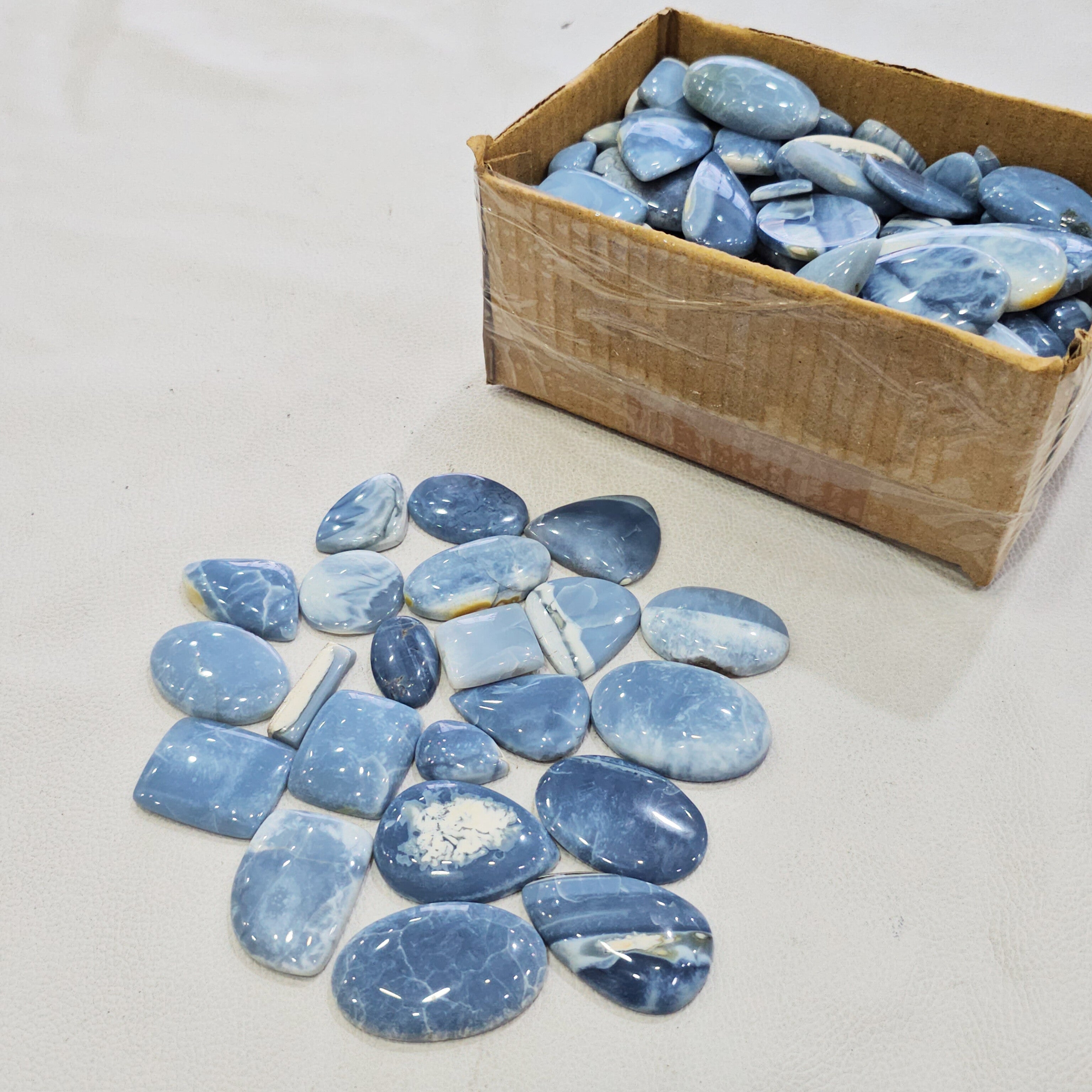 500 Grams Natural Deep Owyhee  Blue Opal  Gemstones | 60-70 Pcs (Approx.) | 15–45mm - The LabradoriteKing