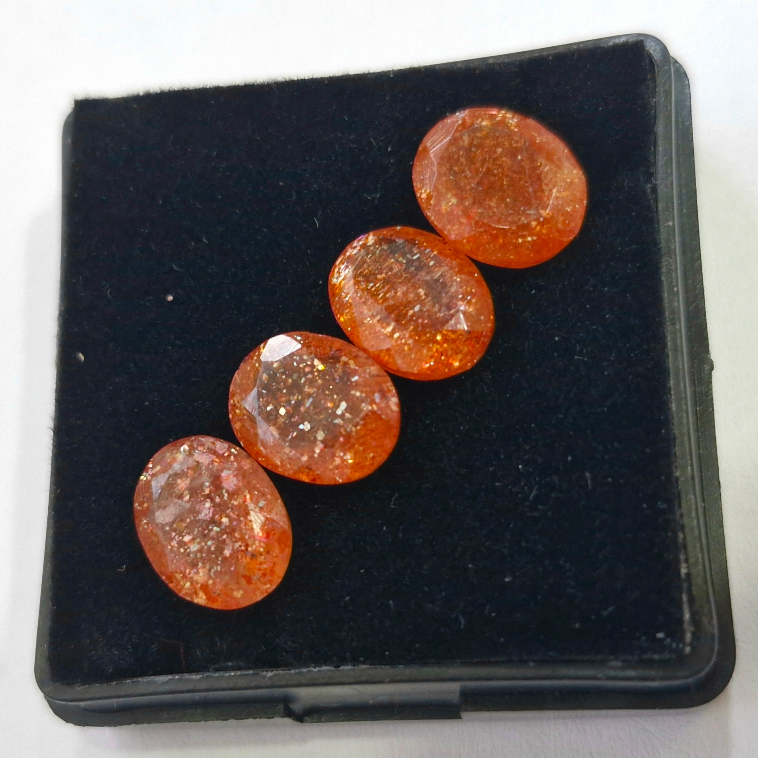 4 Pcs Natural Sunstone Faceted | Oval Shape | Size: 8-11mm - The LabradoriteKing