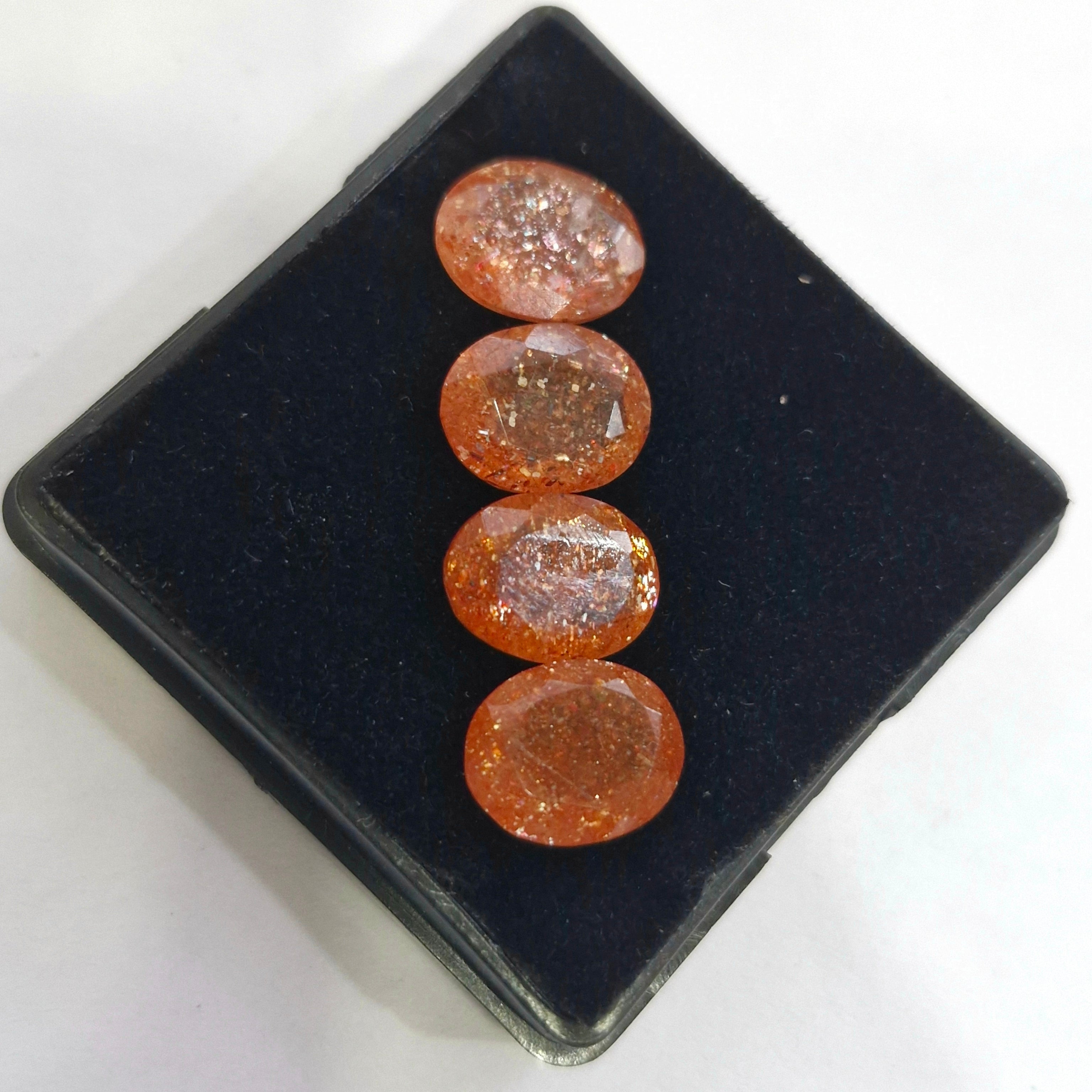 4 Pcs Natural Sunstone Faceted | Oval Shape | Size: 8-11mm - The LabradoriteKing