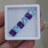 6 Pcs Of Natural Amethyst & Blue Topaz Faceted | Shape: Mix | Size: 8-9mm
