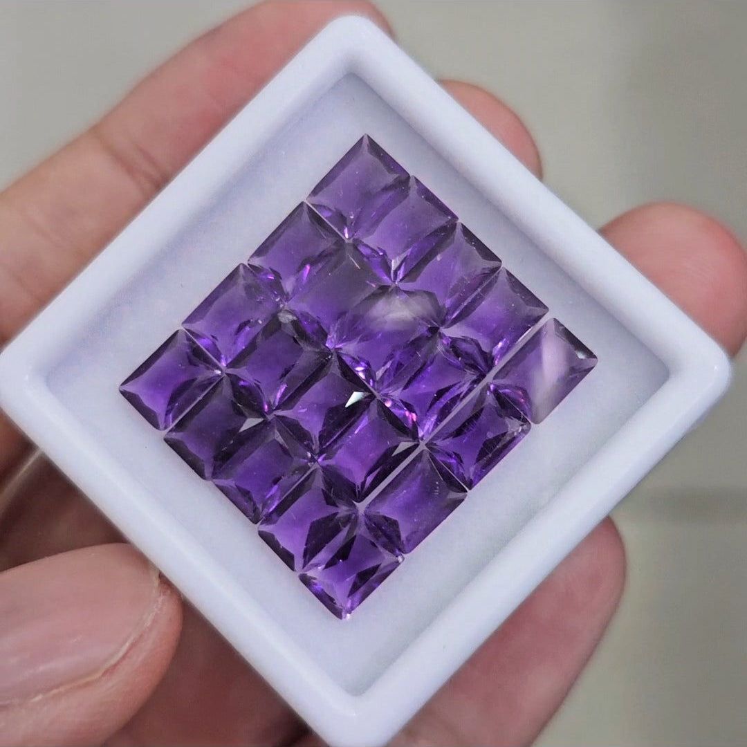 20 Pcs Of Natural Amethyst Faceted | Shape: Rectangle | Size: 7x5mm