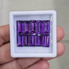 10Pcs Of Natural Amethyst Faceted | Shape: Rectangle | Size: 6-12mm