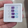 12pcs Natural Amethyst, Blue Topaz & White Topaz Faceted | Mix Shape | Size: 7-8mm
