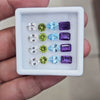 16pcs Natural Peridot, Amethyst, Blue Topaz & White Topaz Faceted | Mix Shape | Size: 5-7mm