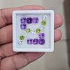 15pcs Natural Peridot, Amethyst & White Topaz Faceted | Mix Shape | Size: 5-6mm
