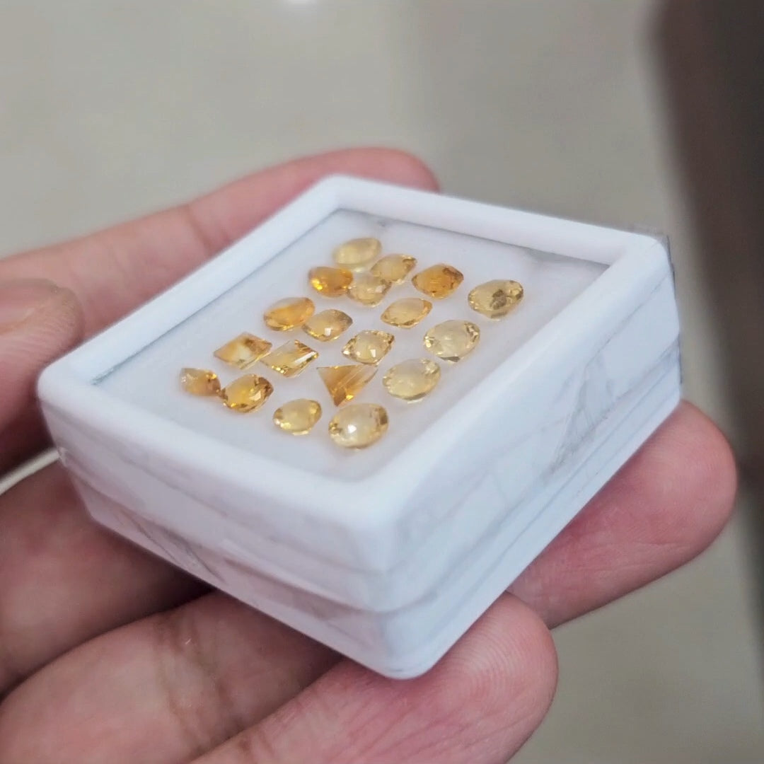 20Pcs Of Natural Citrine Faceted | Shape: Mix | Size: 3-5mm