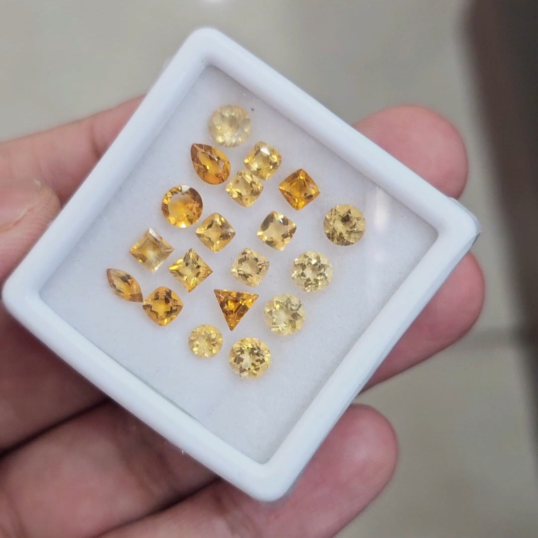 20Pcs Of Natural Citrine Faceted | Shape: Mix | Size: 3-5mm