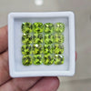 16 Pcs of Natural Peridot Faceted | Square | Size: 7mm