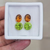 4 Pcs of Natural Peridot & Garnet Faceted | Round&Oval | Size:6-8mm