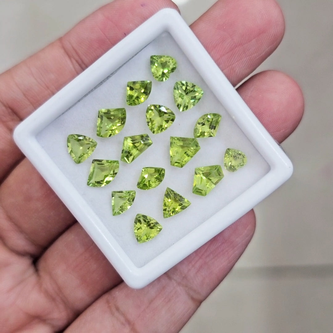 16 Pcs of Natural Peridot Faceted | Fancy | Size: 5-7mm