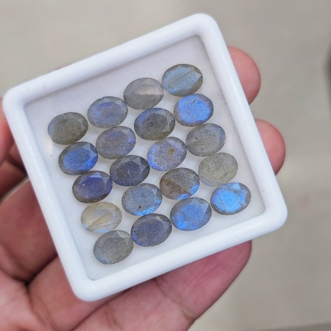 20 Pcs of Natural Labradorite Faceted | Oval | Size:7-9mm