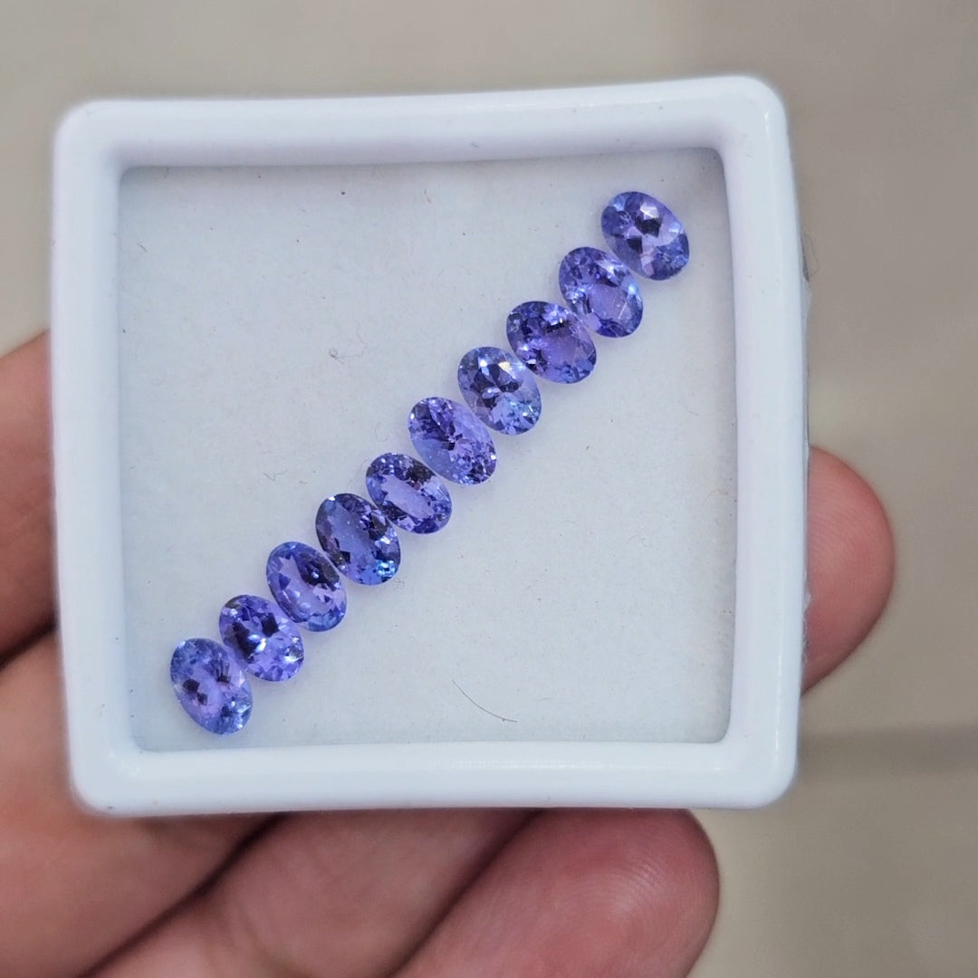 10 Pcs of Natural Tanzanite Faceted | Oval | Size: 6x4mm