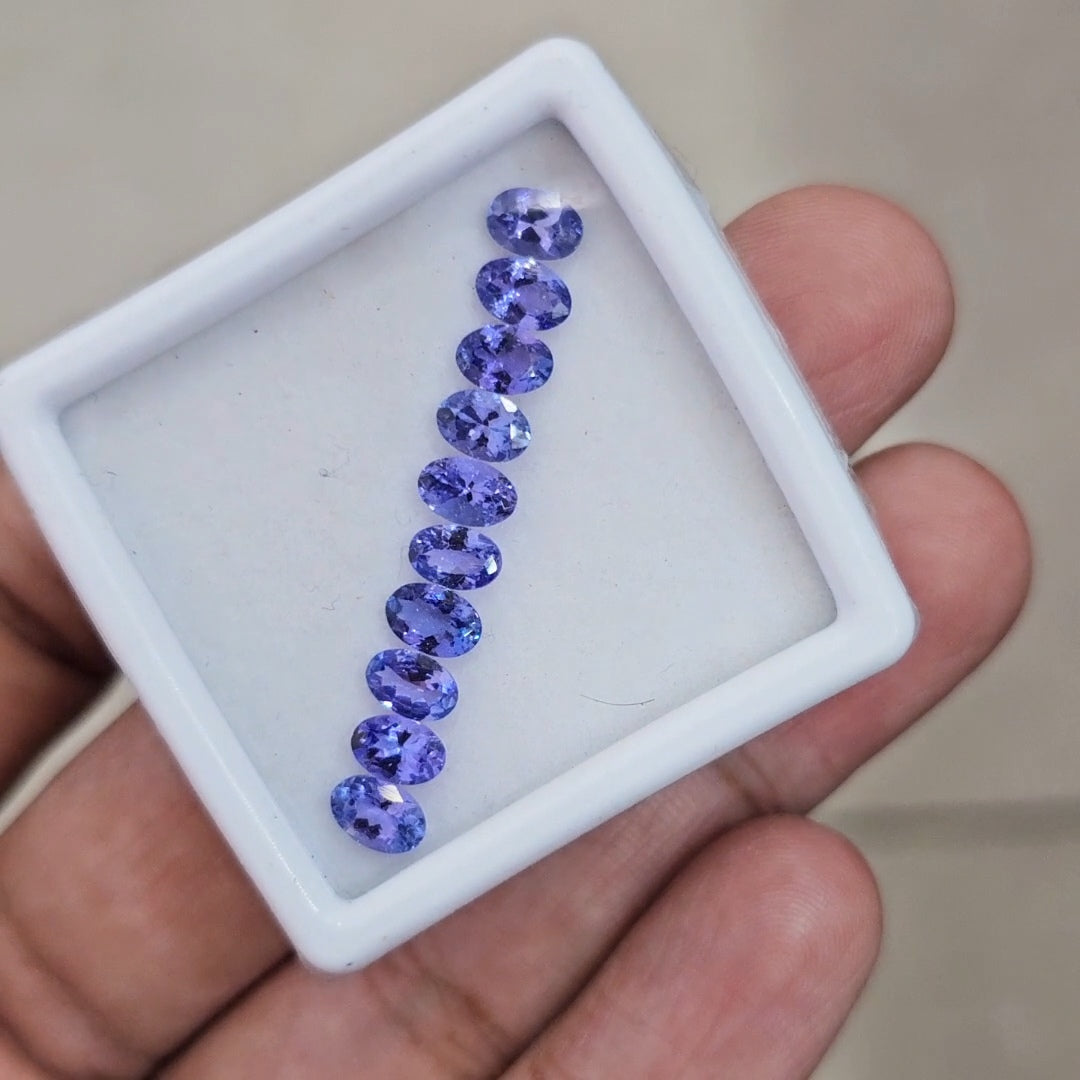 10 Pcs of Natural Tanzanite Faceted | Oval | Size: 6x4mm