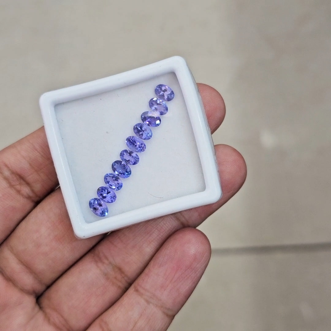 10 Pcs of Natural Tanzanite Faceted | Oval | Size: 6x4mm