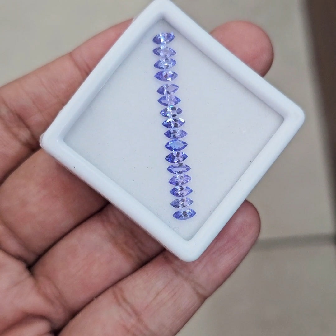 16 Pcs of Natural Tanzanite Faceted | Marquise | Size: 5x3mm