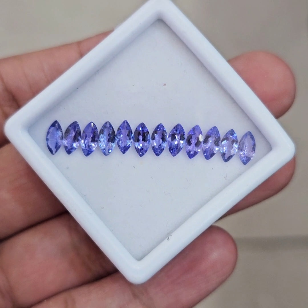 12 Pcs of Natural Tanzanite Faceted | Marquise | Size: 7x4mm