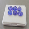 6 Pcs Natural Tanzanite Cabochons |9-11mm | Shape: Oval & Round
