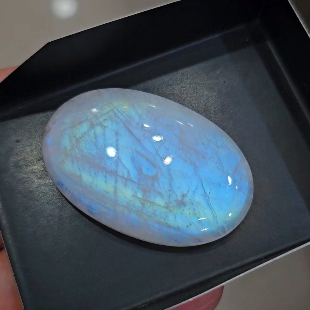 1 Pcs Natural Rainbow Moonstone Cabochons |30x45mm | Shape: Oval