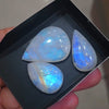 3 Pcs Natural Rainbow Moonstone Cabochons |28-36mm | Shape: Pear